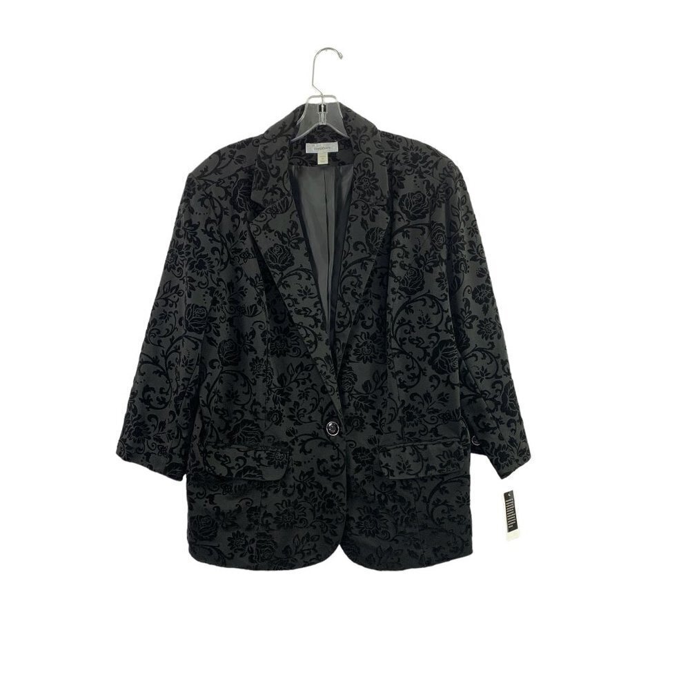 Dressbarn Women's Black Rose Blazer